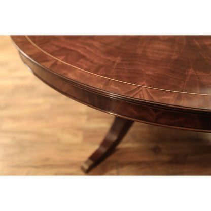 Mahogany Pedestal Table With Self-storing Leaf Seats 6-12