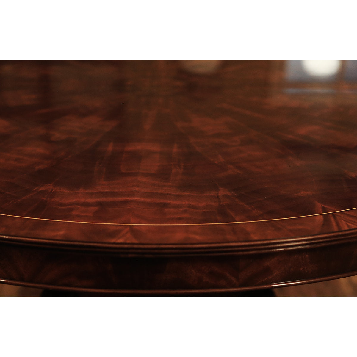 Mahogany Pedestal Table With Self-storing Leaf Seats 6-12