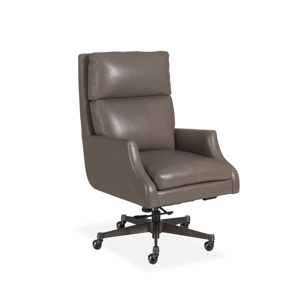 Maitland Smith Upholstery Leather Swivel Executive Chair