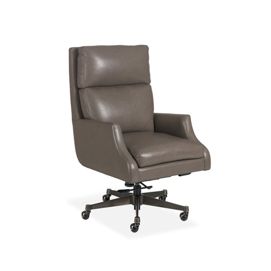 Maitland Smith Upholstery Leather Swivel Executive Chair