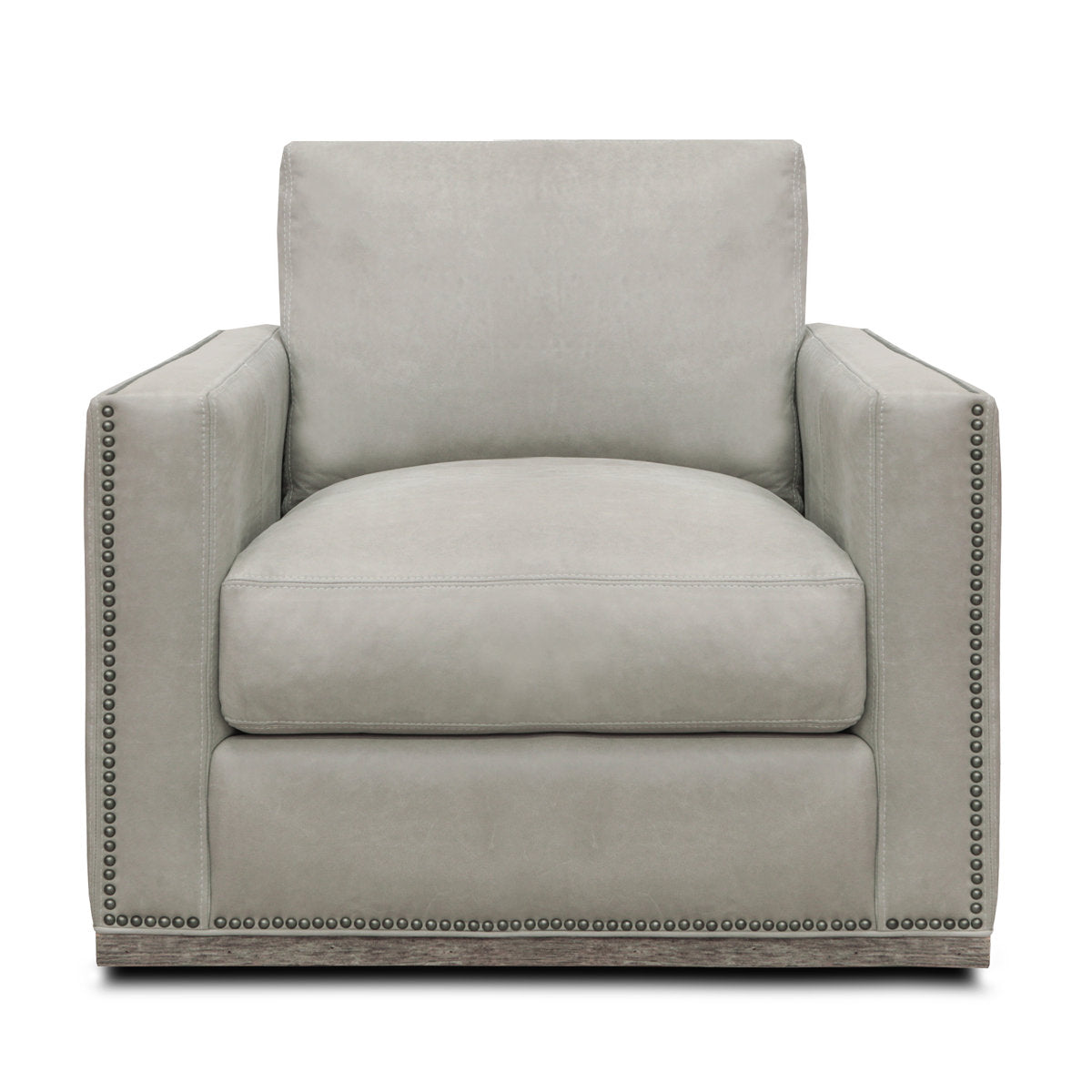 Malibu Leather Swivel Armchair Chair with Ottoman
