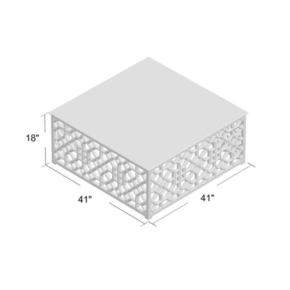 Marble Fret Cocktail Table
