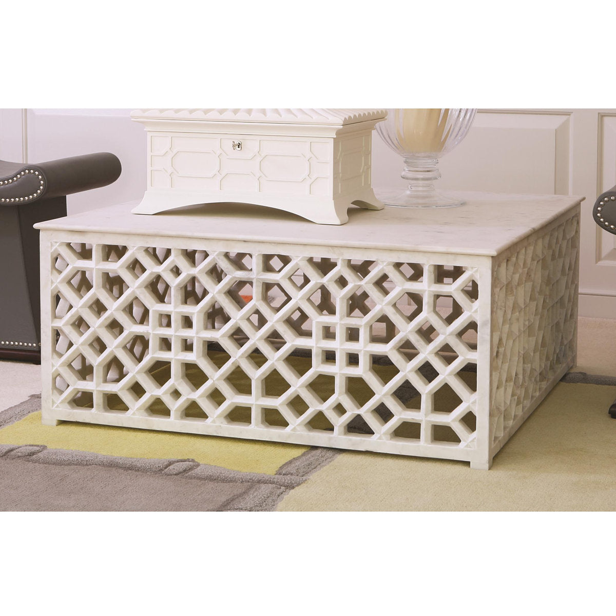 Marble Fret Cocktail Table