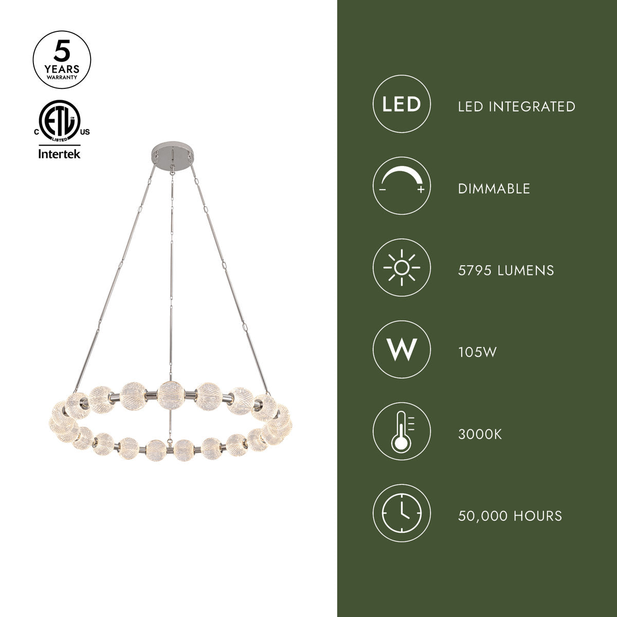 Marni Aluminum/Steel LED Chandelier
