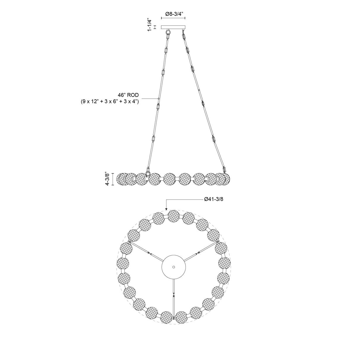 Marni Aluminum/Steel LED Chandelier