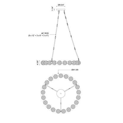 Marni Aluminum/Steel LED Chandelier