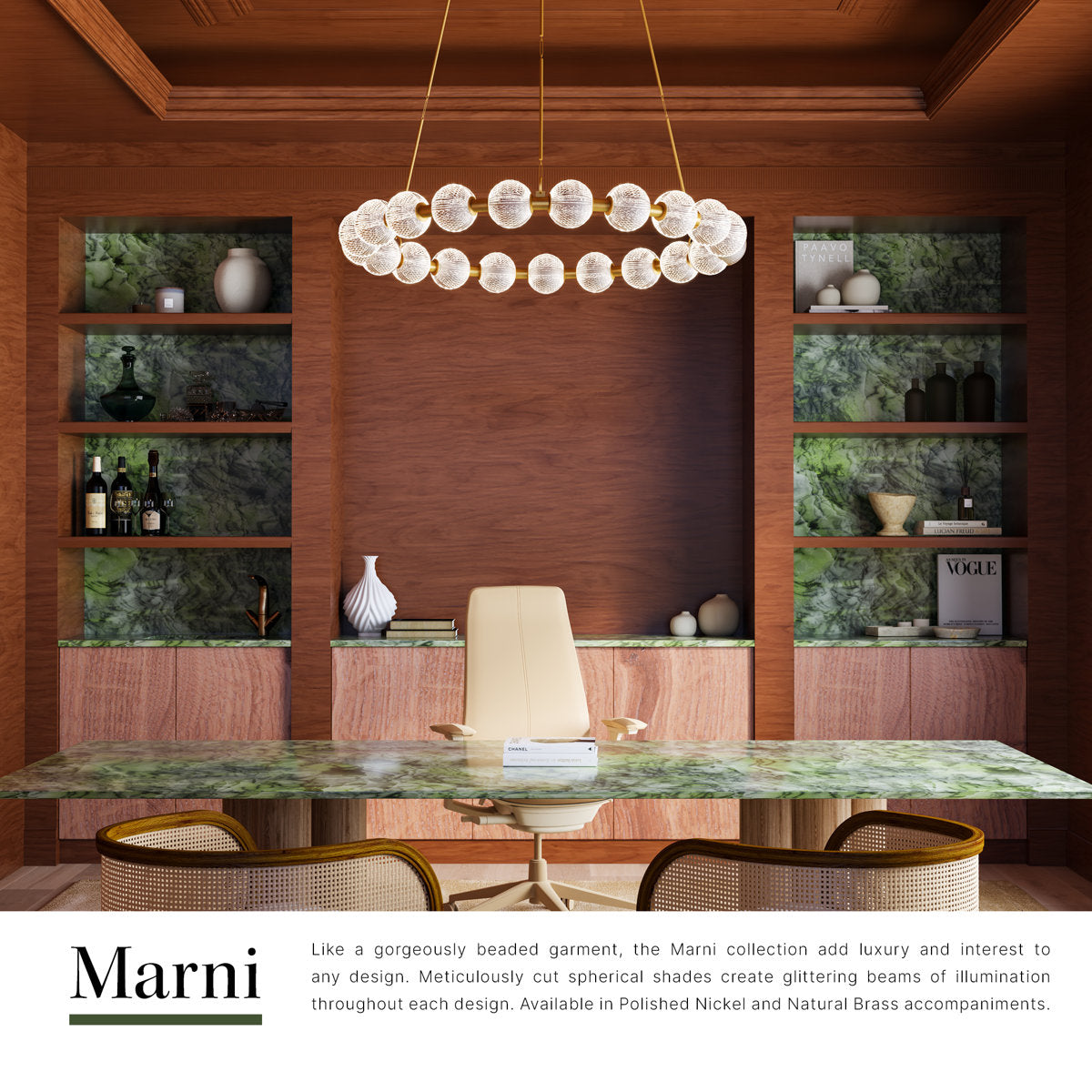 Marni Aluminum/Steel LED Chandelier