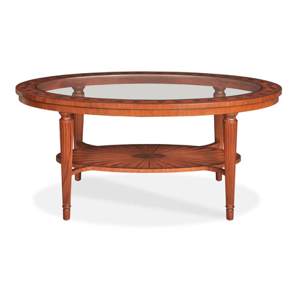 Marquetry Glass Cocktail Table