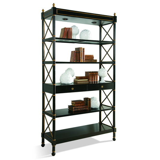 Masterpiece Solid Wood Etagere Bookcase