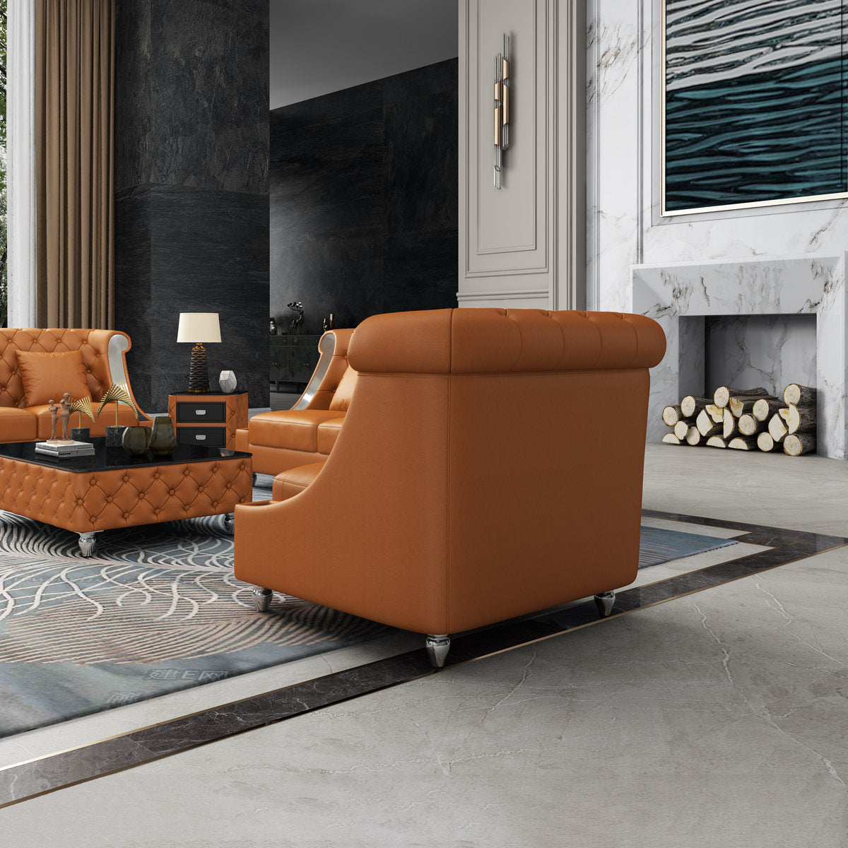 Mayfair Collection Club Chair Chair with Ottoman