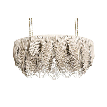 Medium Oval Leather Fringe Chandelier