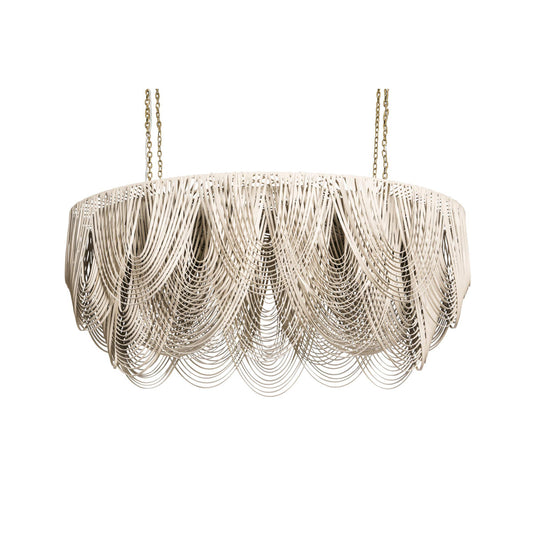 Medium Oval Leather Fringe Chandelier