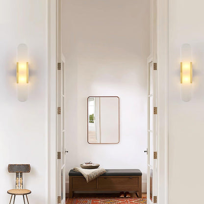 Oblong Alabaster Plug-in Wall Sconce