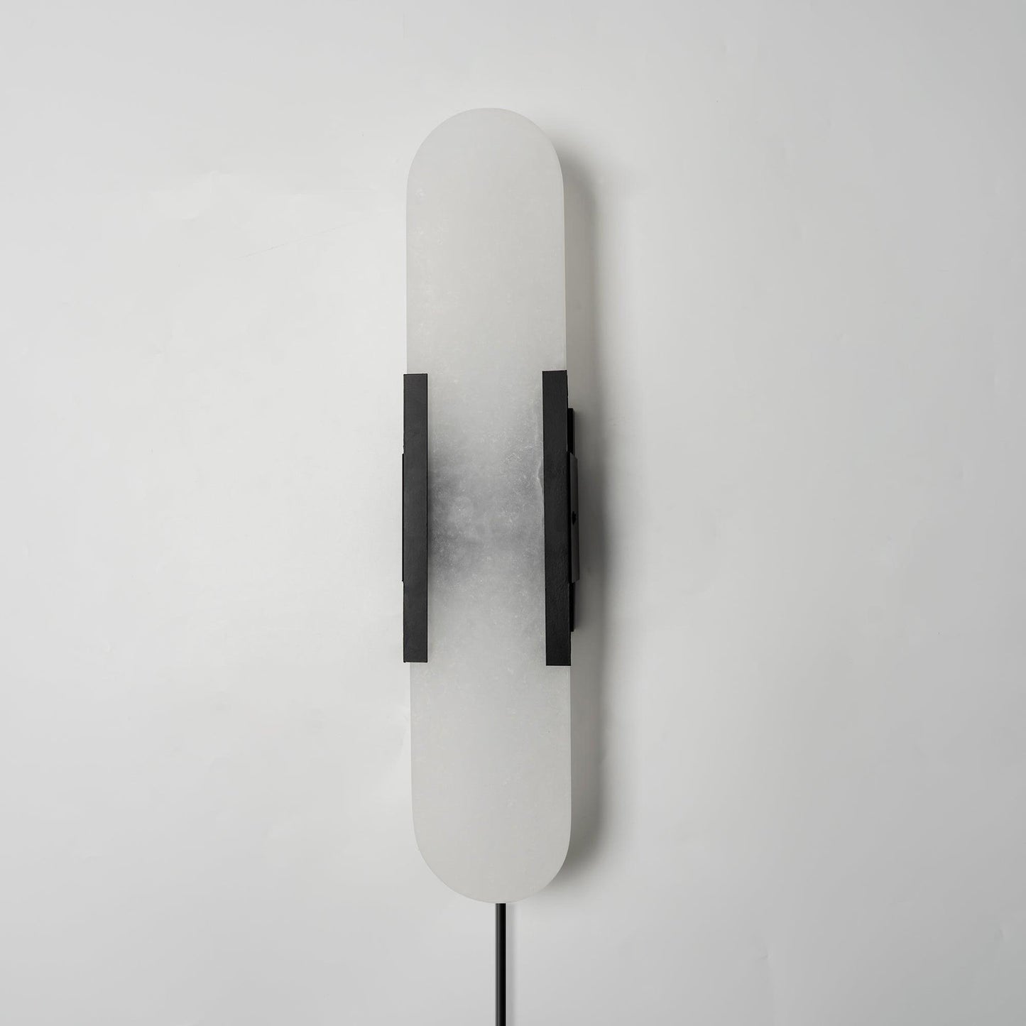 Oblong Alabaster Plug-in Wall Sconce