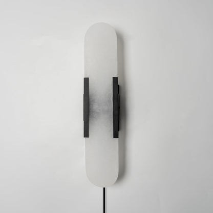Oblong Alabaster Plug-in Wall Sconce