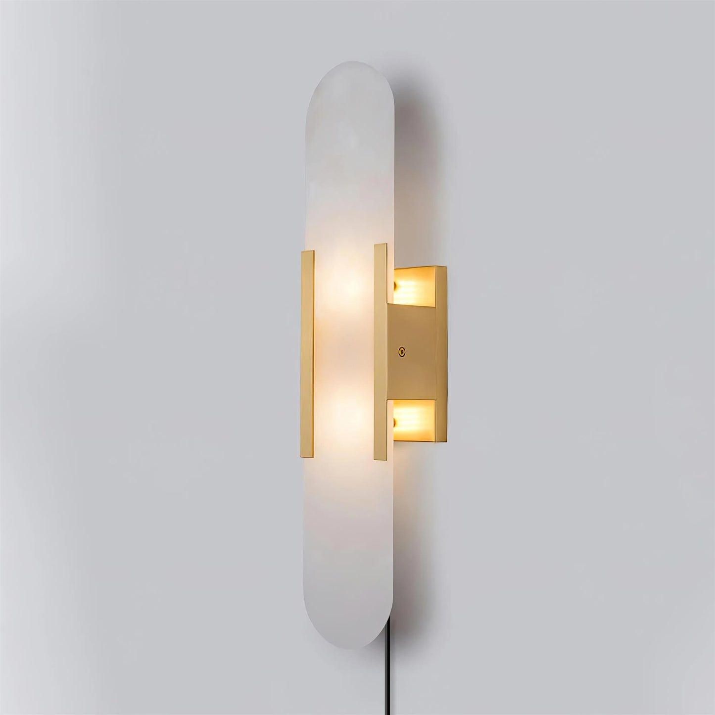 Oblong Alabaster Plug-in Wall Sconce