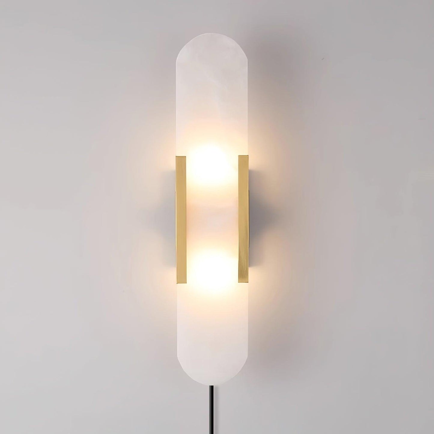 Oblong Alabaster Plug-in Wall Sconce