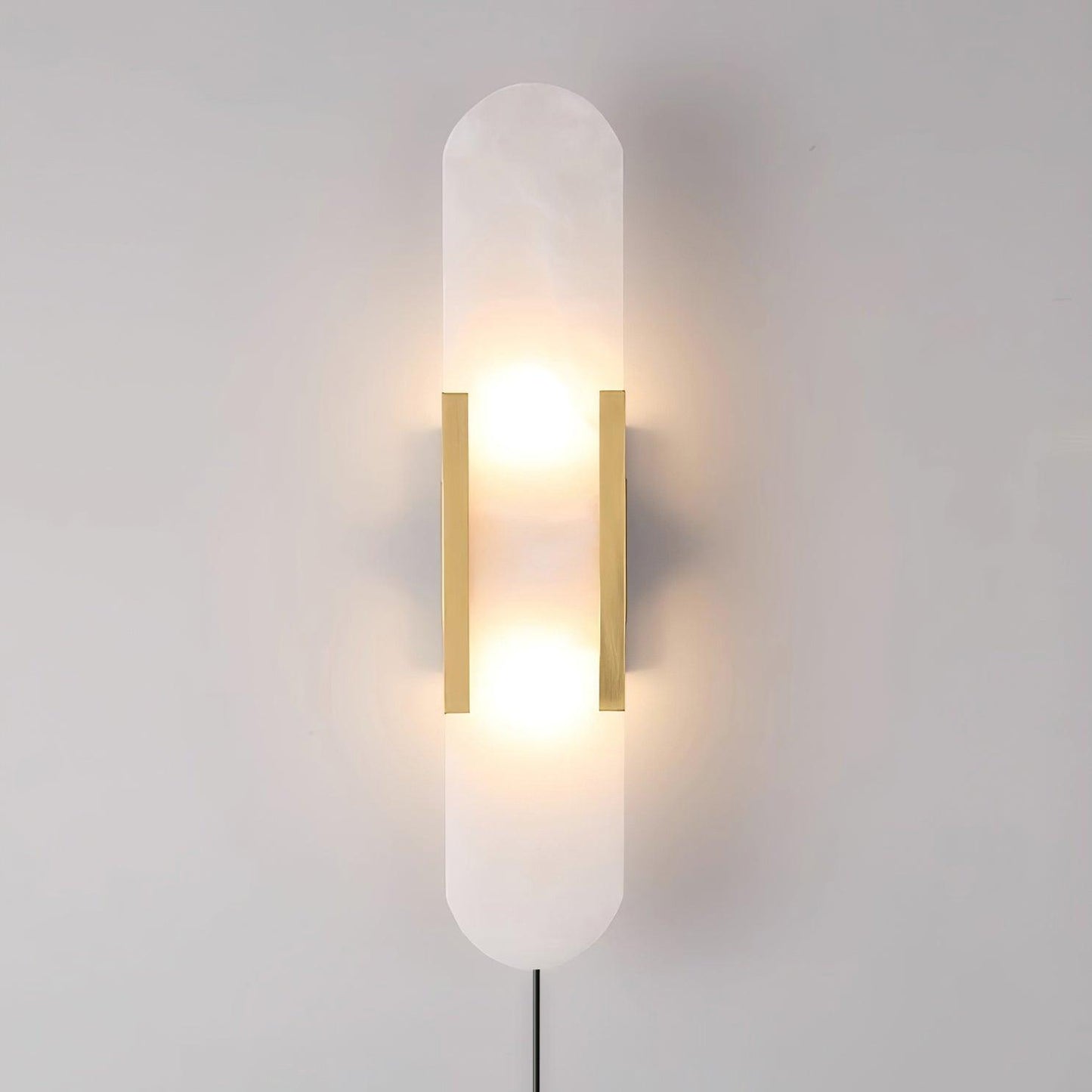 Oblong Alabaster Plug-in Wall Sconce