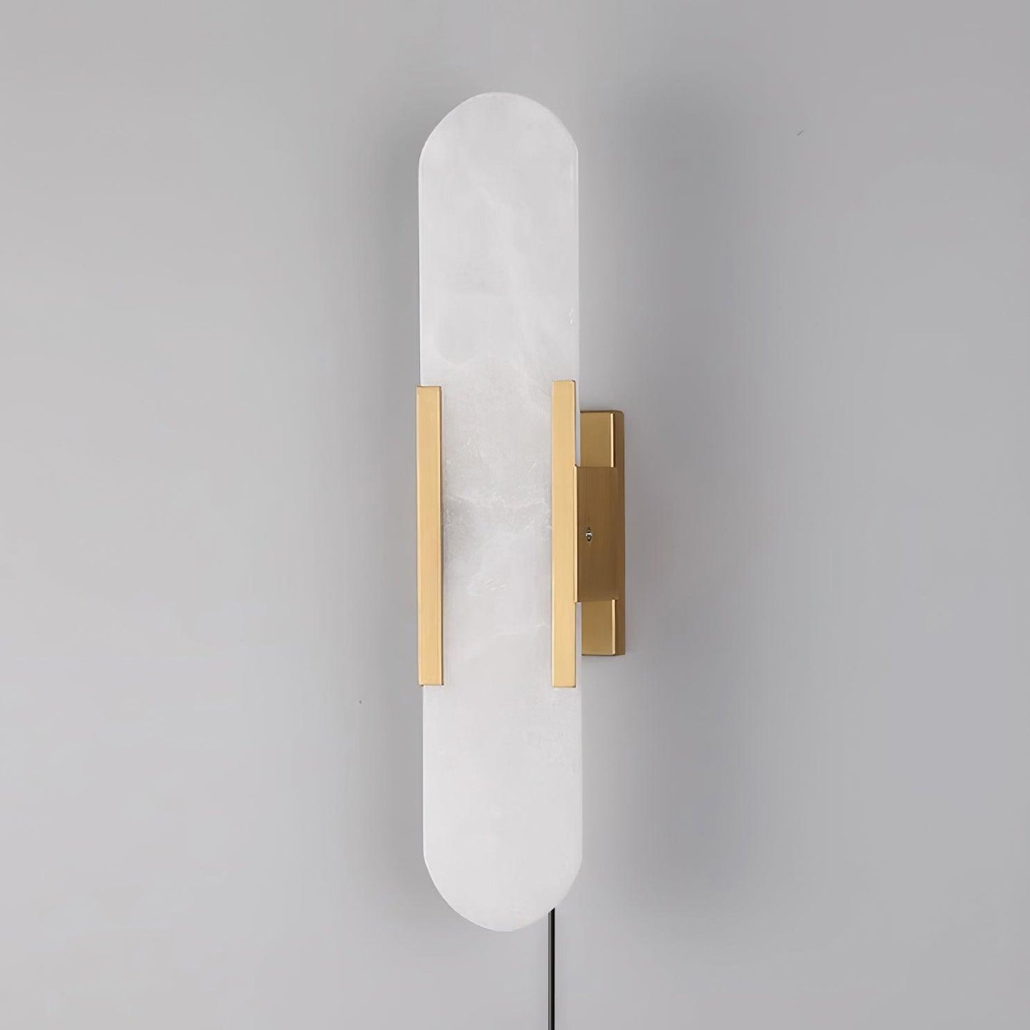 Oblong Alabaster Plug-in Wall Sconce