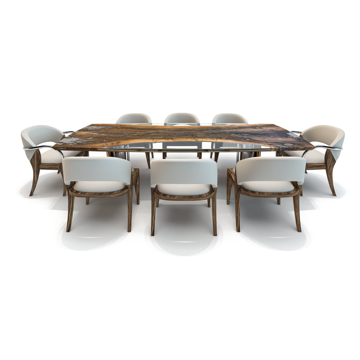 Meliades Walnut Wood Dining Table