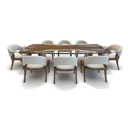 Meliades Walnut Wood Dining Table