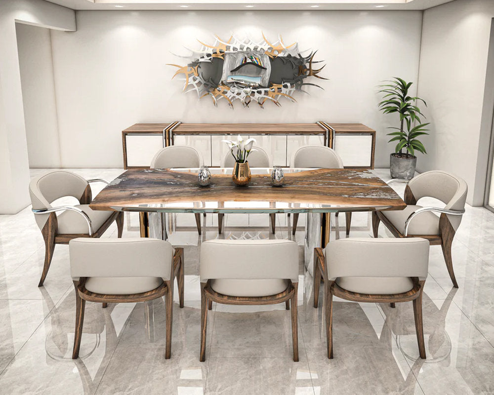 Meliades Walnut Wood Dining Table