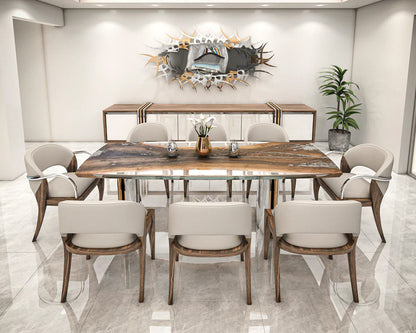 Meliades Walnut Wood Dining Table