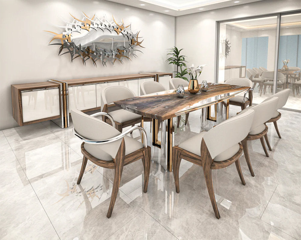 Meliades Walnut Wood Dining Table