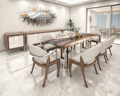 Meliades Walnut Wood Dining Table