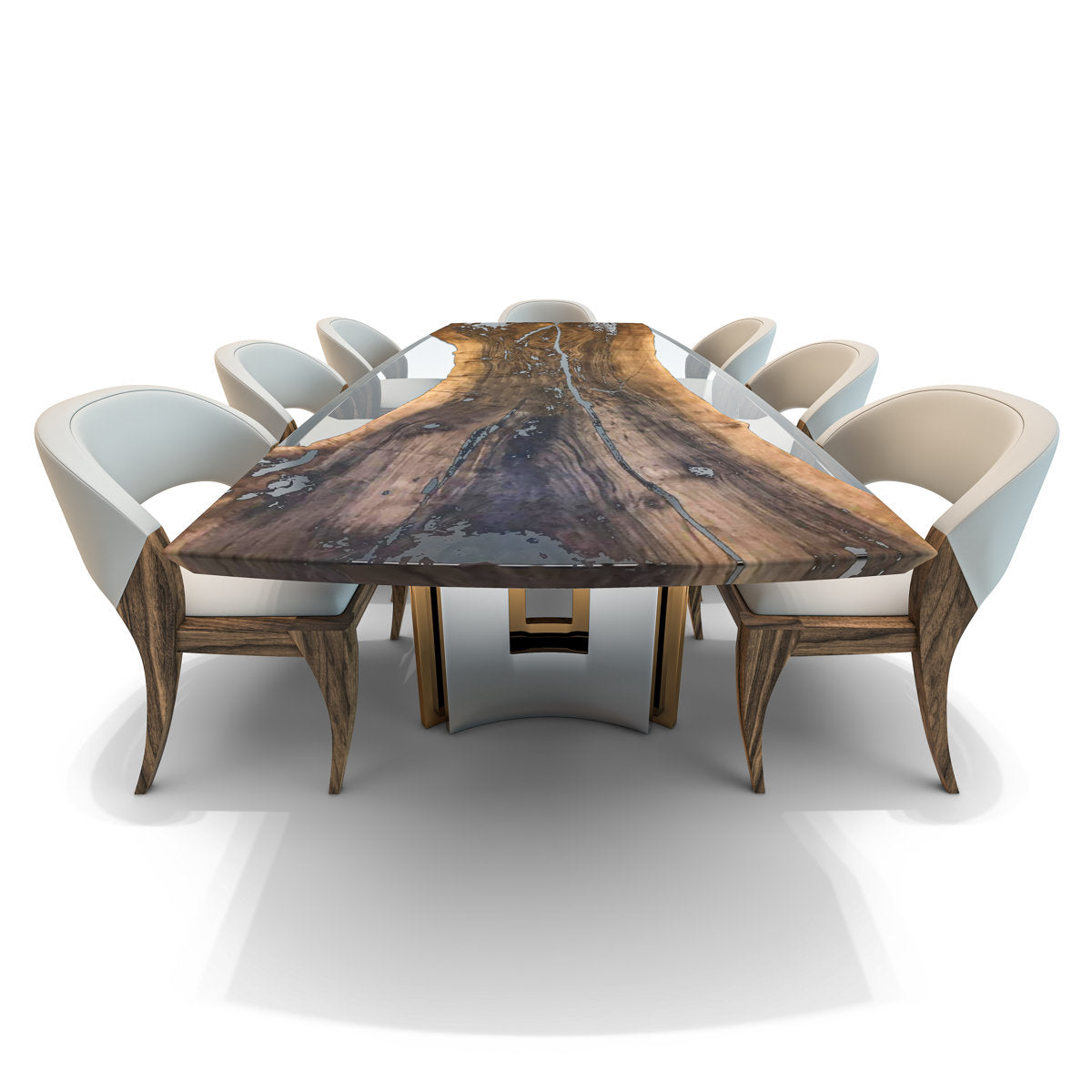 Meliades Walnut Wood Dining Table