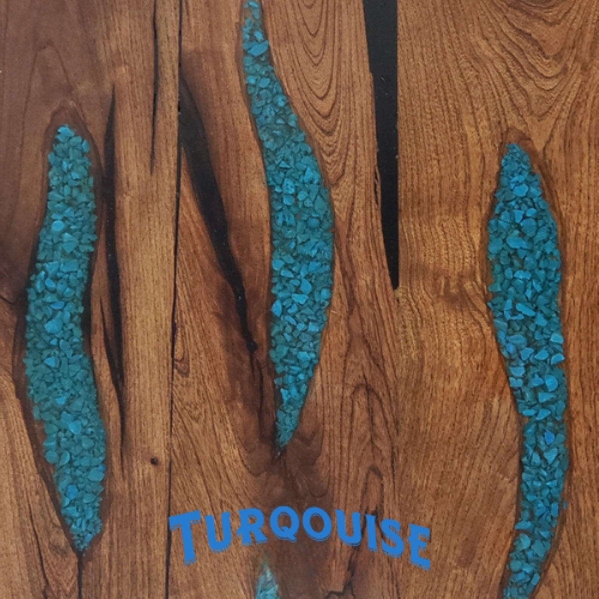 Mesquite & Turquoise Coffee Table: Handcrafted Rustic Living Room Centerpiece