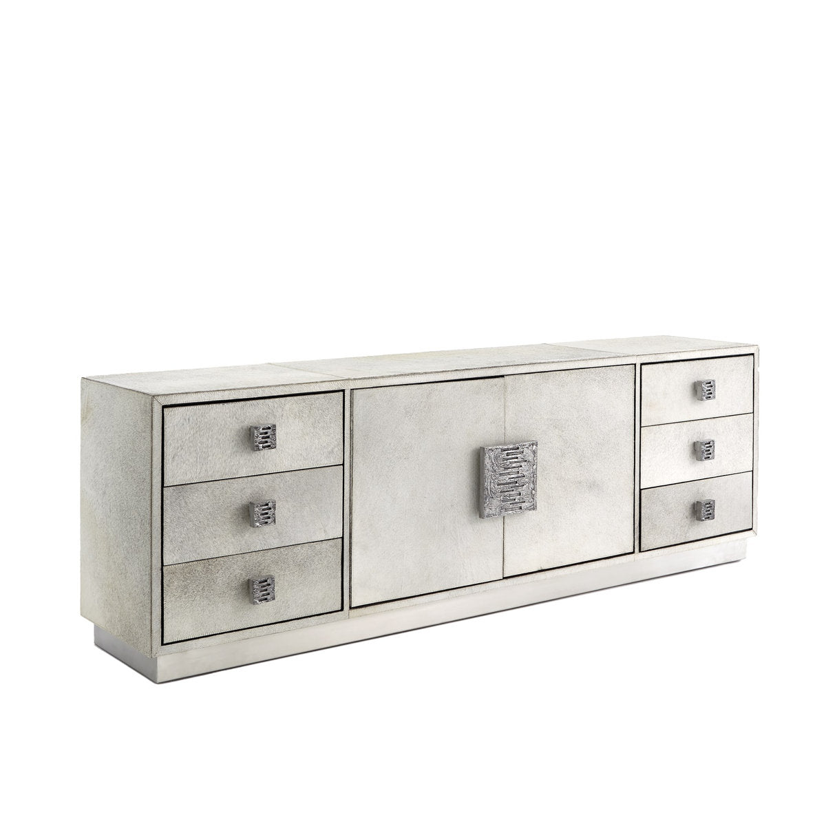 Metro Long Cabinet-Grey Hair-on-Hide