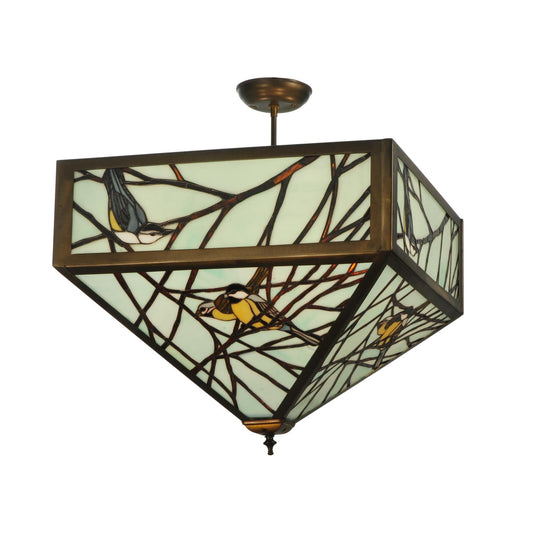 Meyda Lighting Backyard Friends 30 Inch 4 Light Semi Flush Mount Cp16509