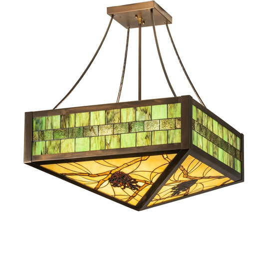 Meyda Lighting Pinecone 32 Inch 1 Light Semi Flush Mount Cp746145