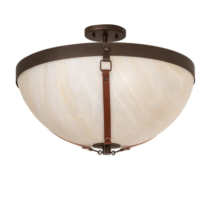 Meyda Lighting Saddle Strap 22 Inch 3 Light Led Semi Flush Mount Cp780141