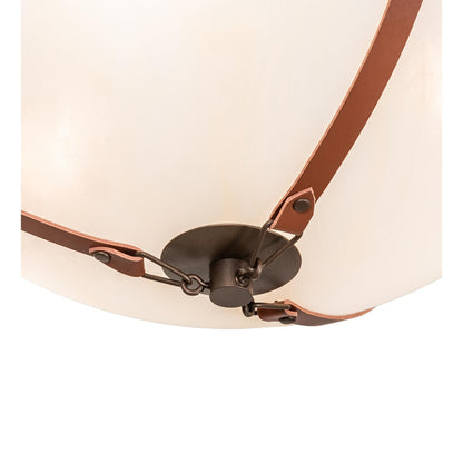 Meyda Lighting Saddle Strap 22 Inch 3 Light Led Semi Flush Mount Cp780141