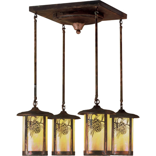 Meyda Lighting Fulton Winter Pine 21 Inch 4 Light Semi Flush Mount Cp77738