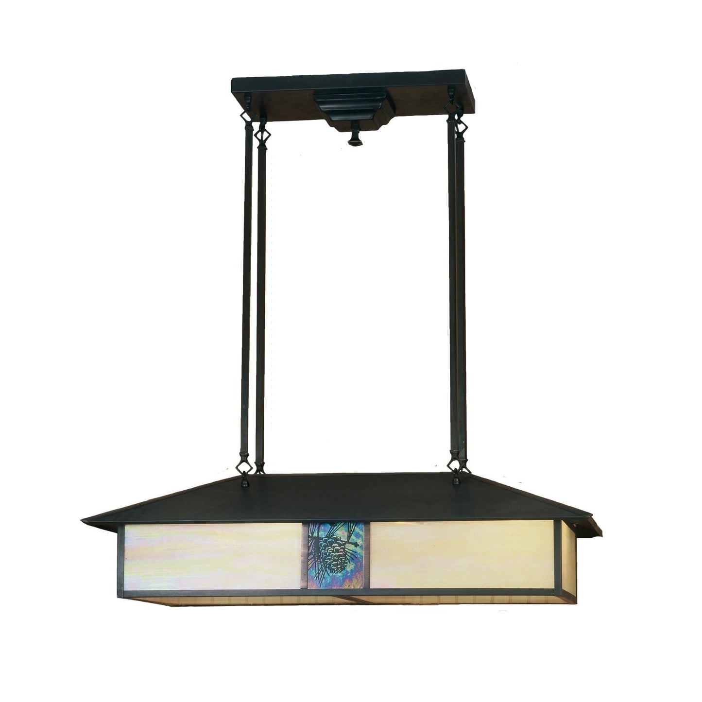 Meyda Lighting Winter Pine 35 Inch 4 Light Linear Suspension Light Cp81565