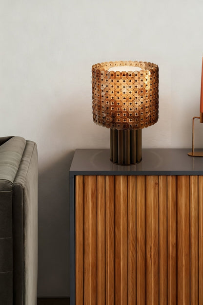 Mica Disc Lattice Table Lamp