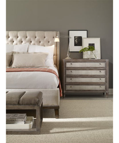 Michael Weiss King Tufted Upholstered Low Profile Panel Bed
