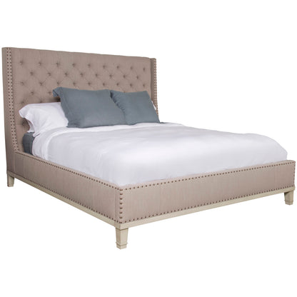 Michael Weiss King Tufted Upholstered Low Profile Panel Bed