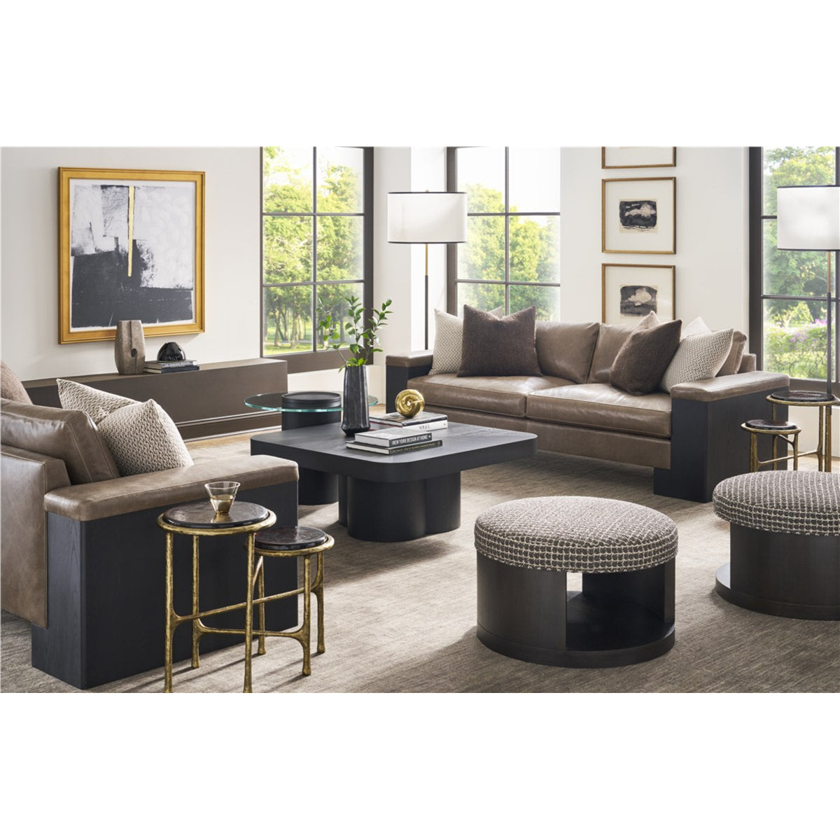 Michael Weiss Sweetbriar 28.5" Wide Round Cocktail Ottoman with Storage
