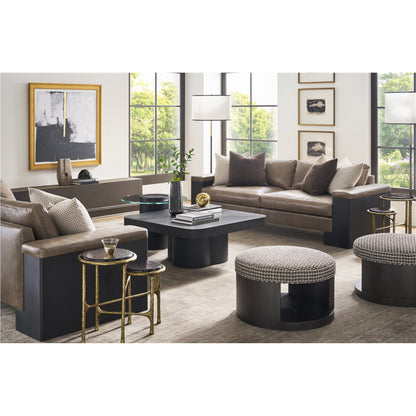 Michael Weiss Sweetbriar 28.5" Wide Round Cocktail Ottoman with Storage