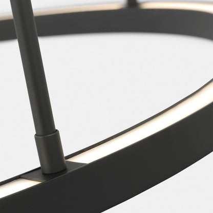 Mick De Giulio Stagger X-Large Ring Chandelier in Nightshade Black with Acrylic shade
