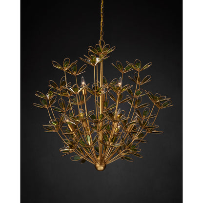 Midsummer 9 - Light Wrought Iron/Glass Chandelier