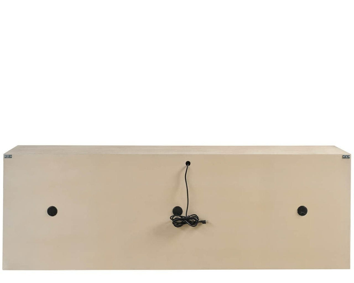 Modern Aurora 96" Wide Light Oak Carved Concrete Credenza
