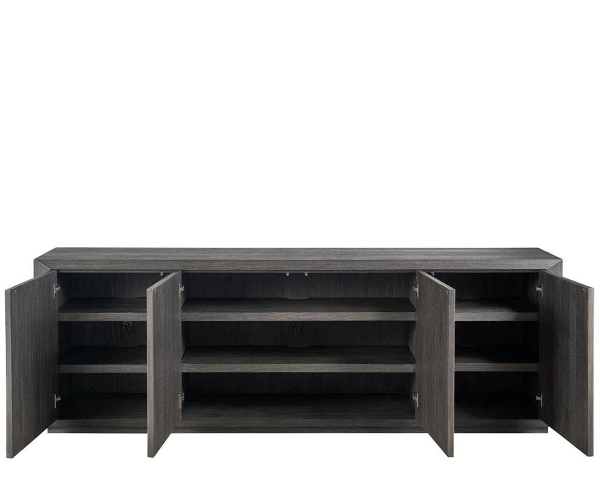 Modern Nova 96" Wide Smoked Gold Dark Oak Credenza