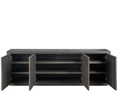 Modern Nova 96" Wide Smoked Gold Dark Oak Credenza