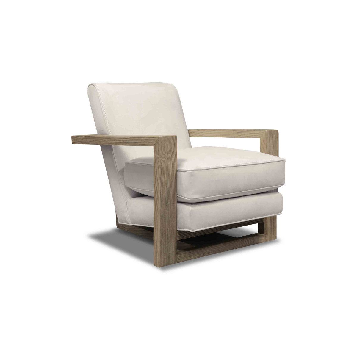 Monroe Leather Armchair Chair with Ottoman