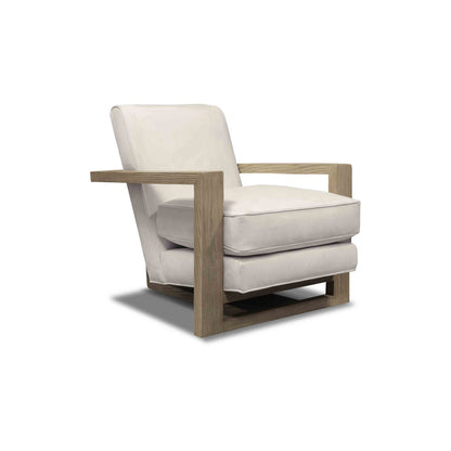 Monroe Leather Armchair Chair with Ottoman